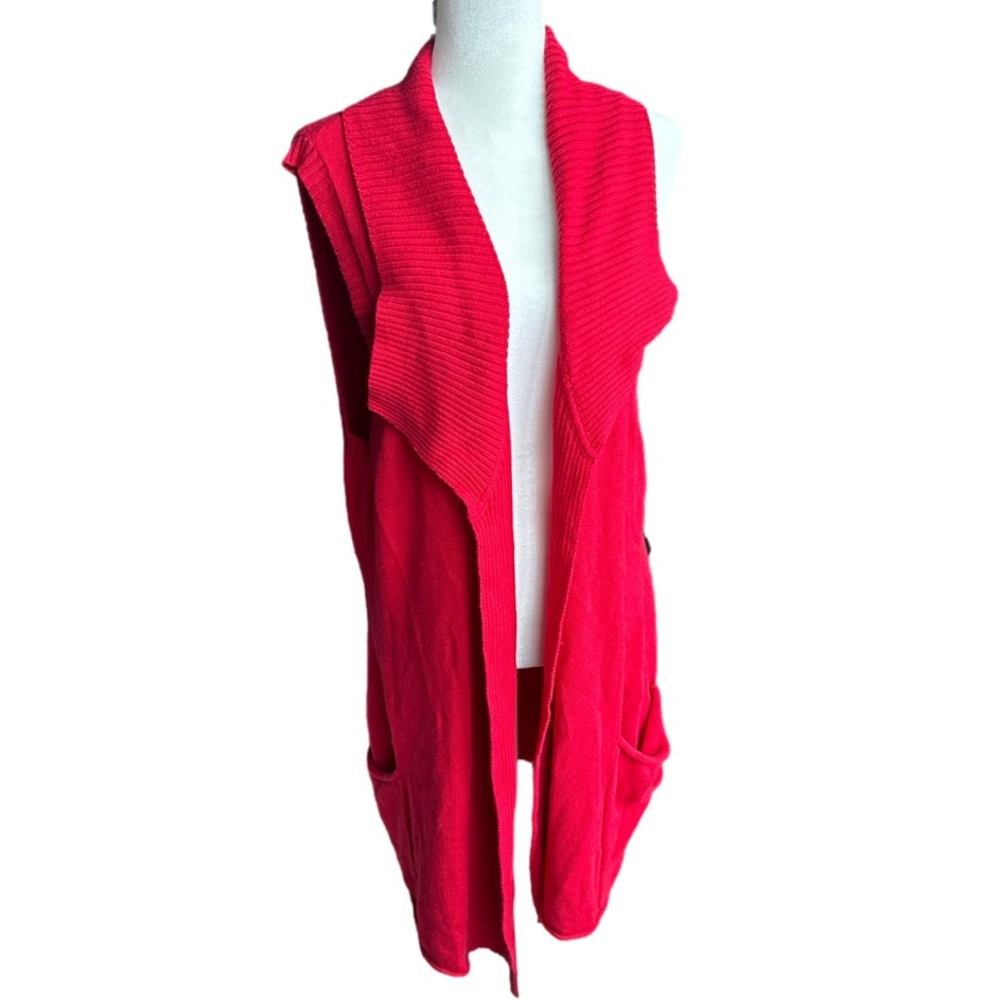 Coldwater Creek Sleeveless Cardigan Red‎ XL | 95% Cotton